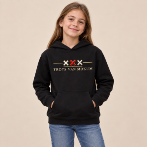 Trots van Mokum Drie Kruisen Rood/Goud Kinder Hoodie