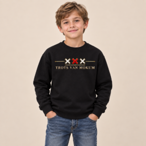 Trots van Mokum Drie Kruisen Rood/Goud Kinder Sweater