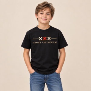 Trots van Mokum Drie Kruisen Rood/Goud Kinder T-shirt