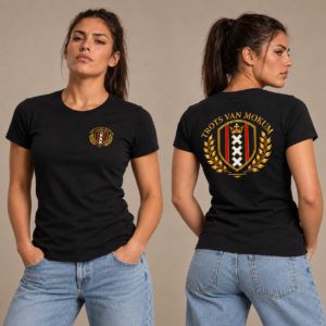 Trots van Mokum Wapen Goud Dames T-shirt Fitted