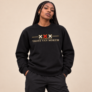 Trots van Mokum Drie Kruisen Rood/Goud Sweater