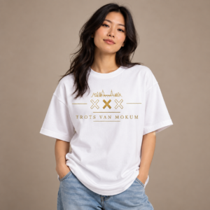 Trots van Mokum Drie Kruisen Rood/Goud T-shirt Heavy Oversized